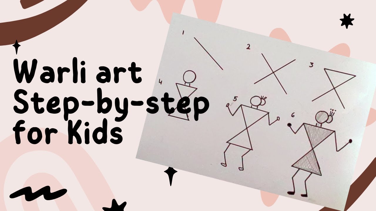 Step-by-step tutorial of Warli art for kids | How to draw warli drawing | Warli art for kids