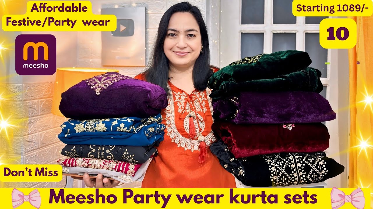 Meesho Velvet kurta sets❤️Party wear kurta set #meeshofinds  #meeshohaul  #ashigautam 