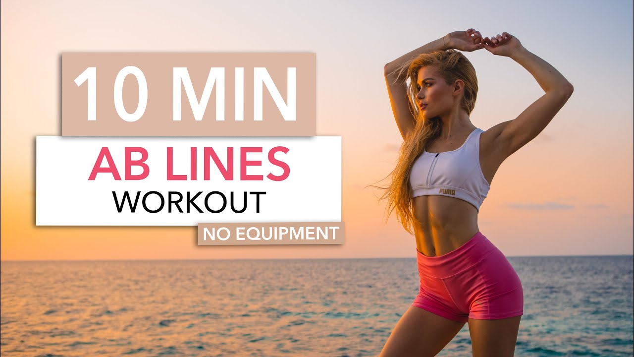 10 MIN AB LINES WORKOUT - efficient for middle, side & upper abs / No Equipment I Pamela Reif