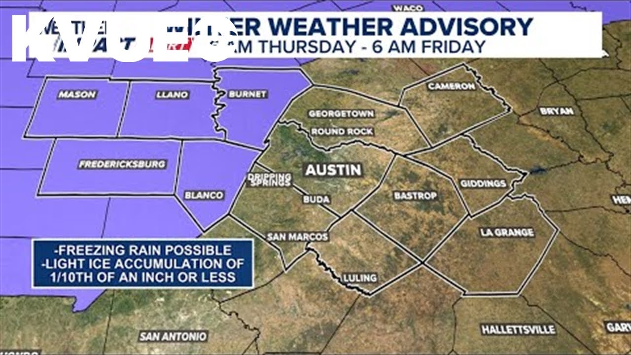 Austin-area weather: Mainly a cold rain on Thursday; spotty icing possible for the Hill Country
