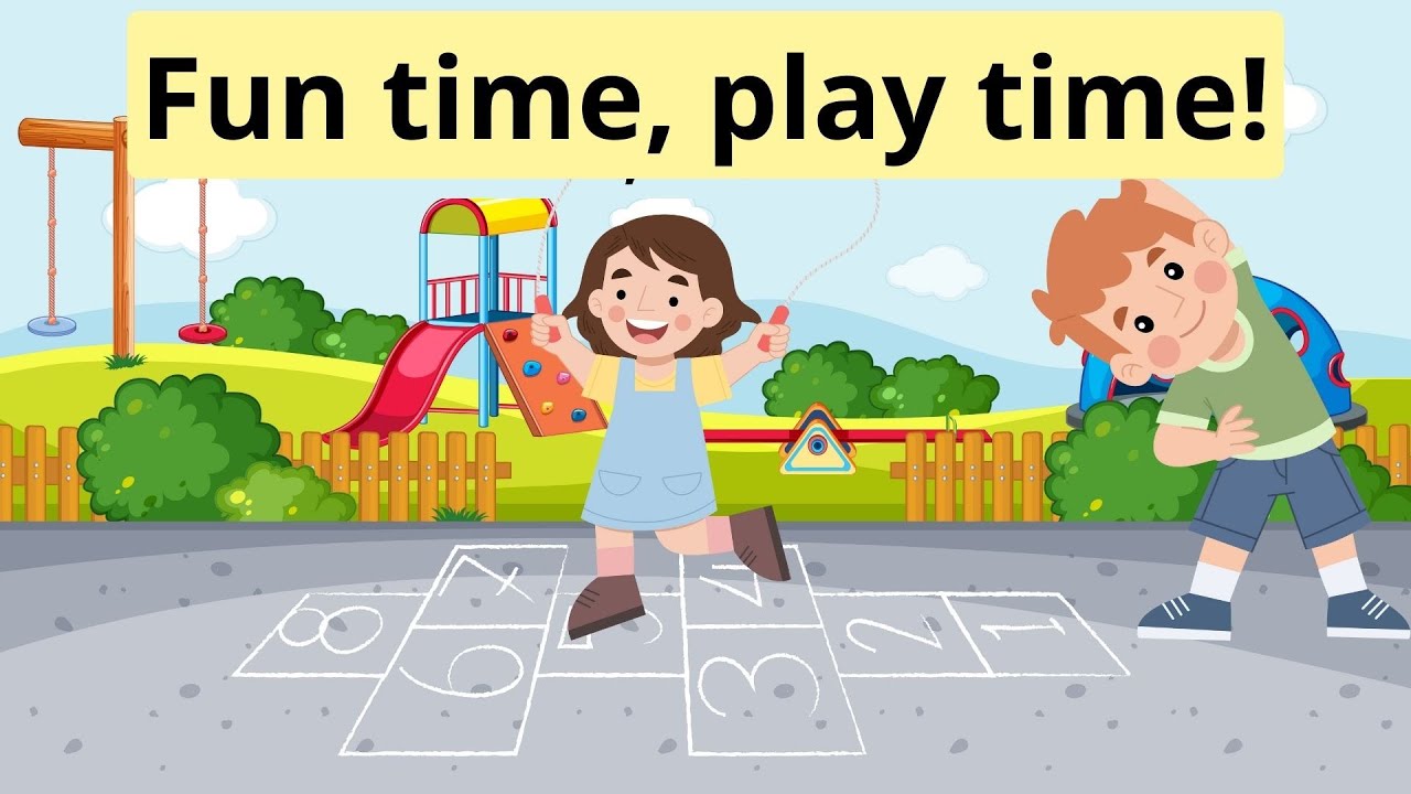 Fun time, Play time | English Poem | Lyric Video | Kids and Nursery Rhyme | V2 | V-School