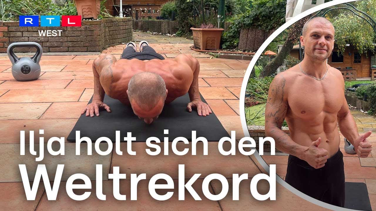 1.651 Liegestütze in einer Stunde – Ilja Mazar aus Düsseldorf stellt neuen Weltrekord auf | RTL WEST