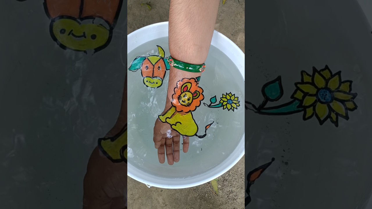 Lion drawing with floating pen #shorts #viral#artyoutubeshorts