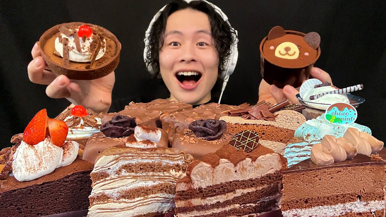 ASMR チョコレートケーキパーティー‼️【咀嚼音/mukbang/Eating Sounds】