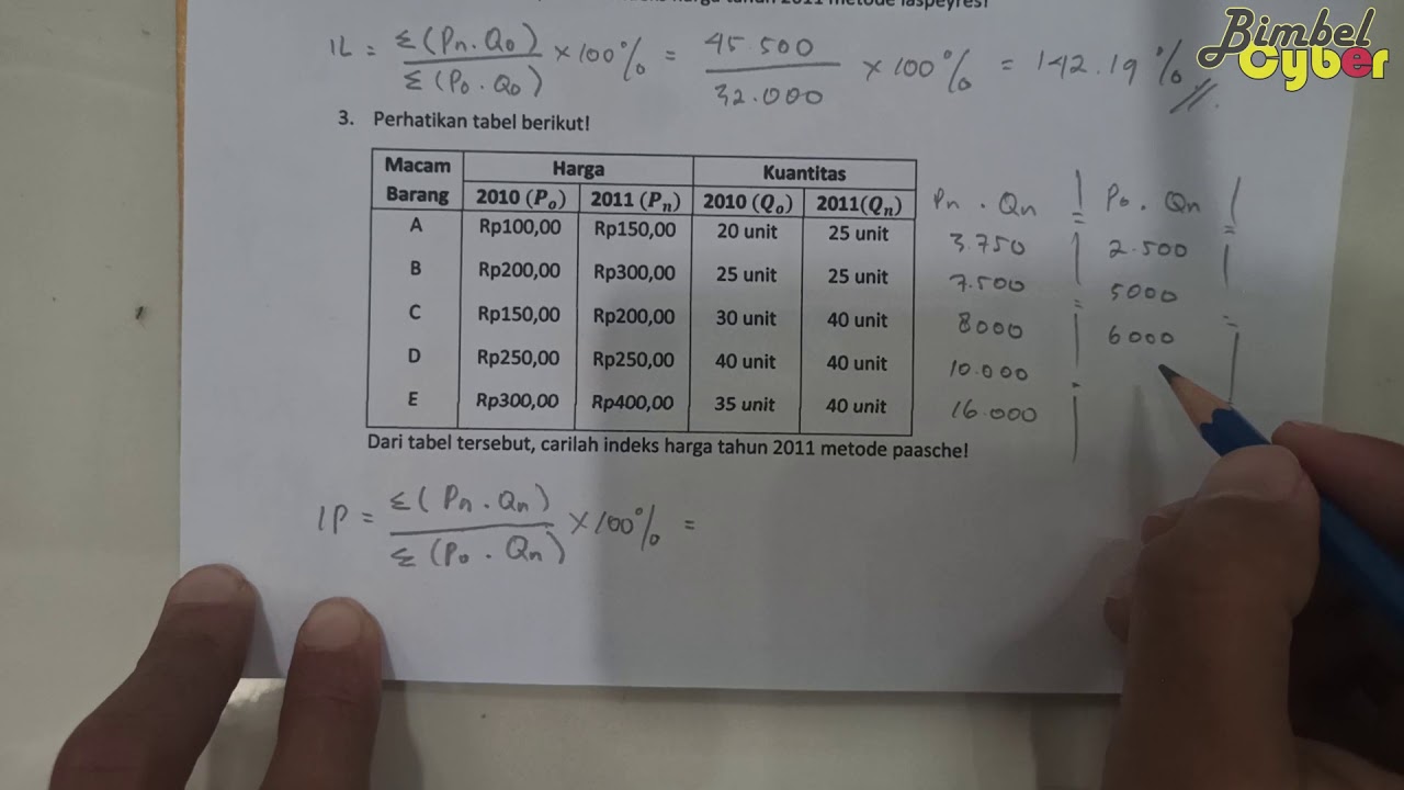 Menghitung Indeks Harga [Metode Paasche]