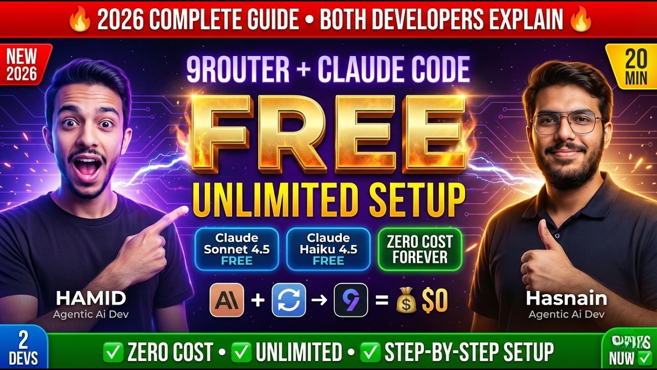 How to Use Claude Code FREE Forever | 9Router Complete Setup | Unlimited Models 2026 🚀