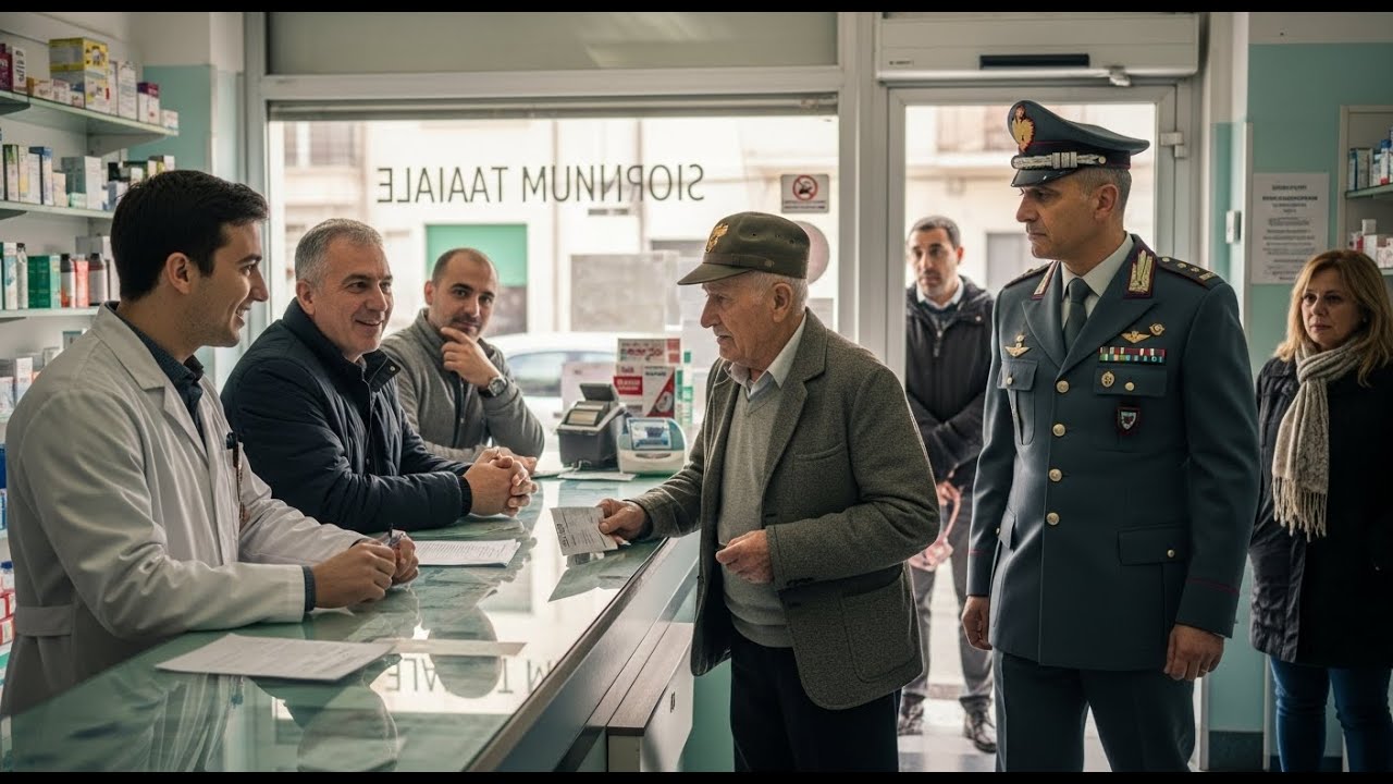 Veterano italiano deriso alla farmacia comunale — 30 minuti dopo, entra un Generale in uniforme