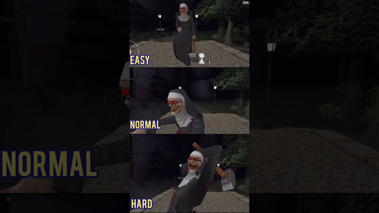 Evil Nun easy vs normal vs hard mode comparison | Ice Scream 8 horror escape game