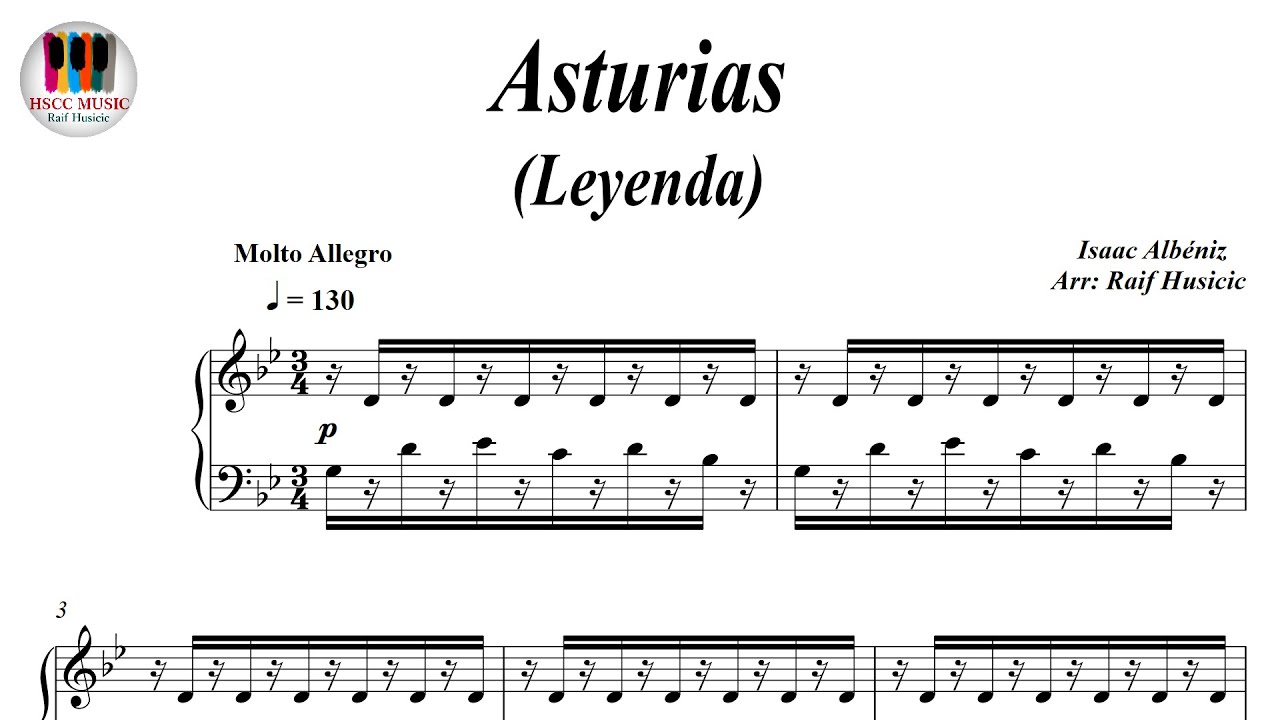 Asturias, Leyenda - Isaac Albéniz, Piano Sheet Music, Piano Tutorial