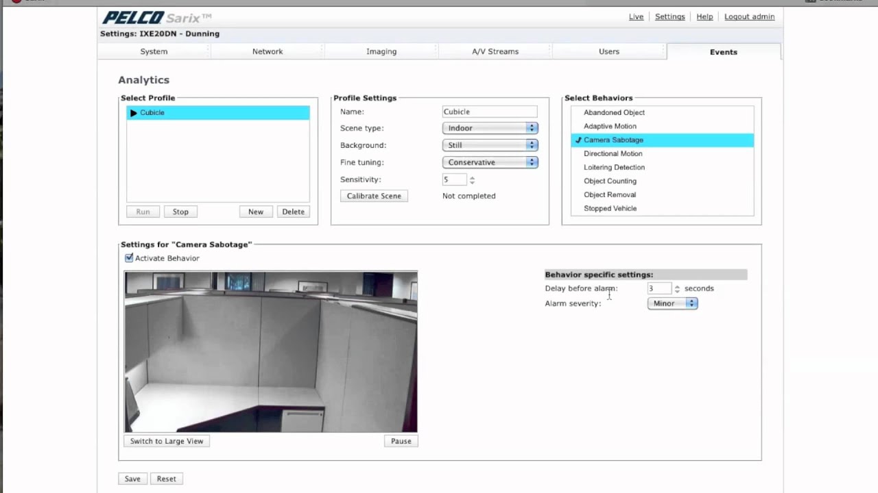 Pelco Analytics: Camera Sabotage (1080p)