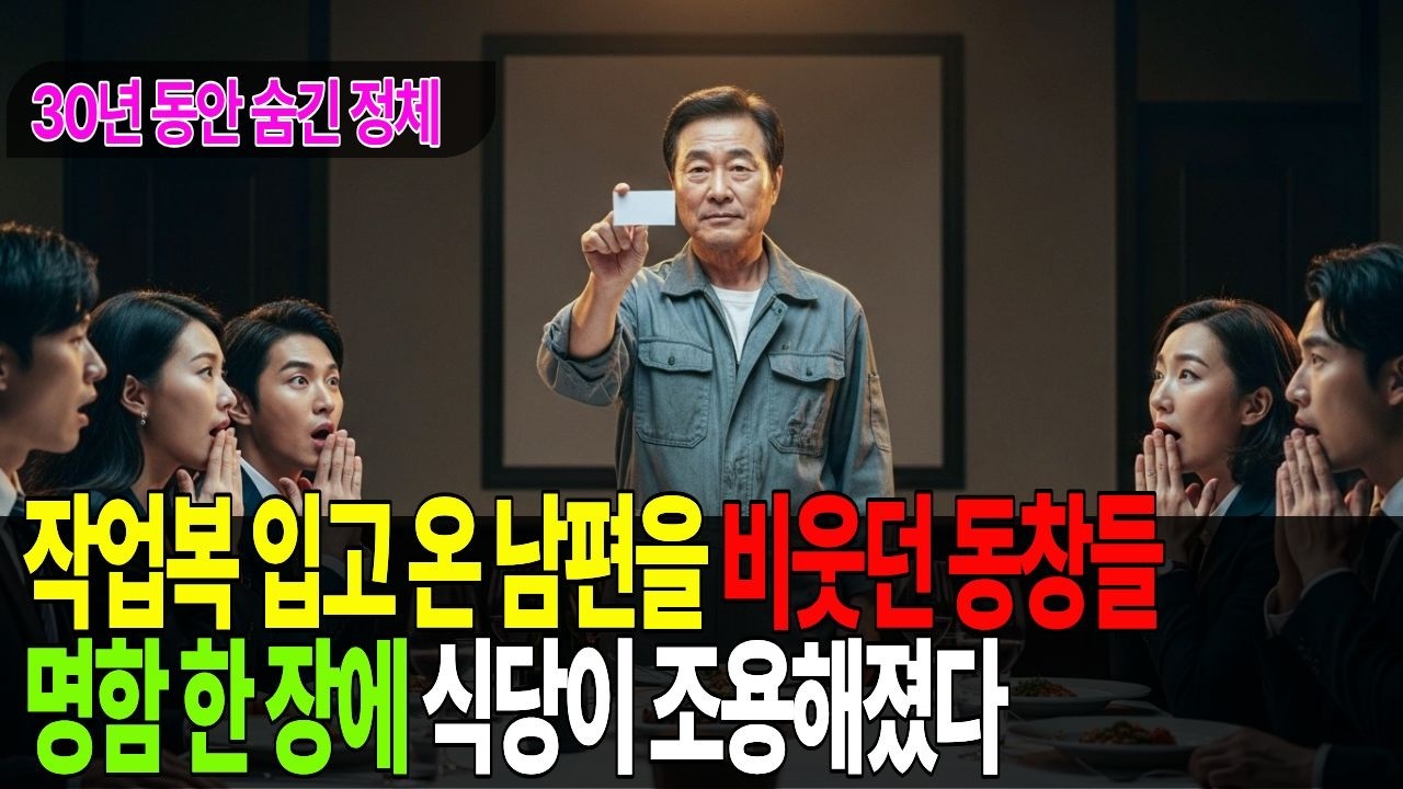 동창회에 낡은 트럭 타고 온 남편을 비웃던 동창들, 건배사 때 꺼낸 명함 한 장에 식당이 뒤집어졌다. 동창회 감동, 동창회 드라마,명함 반전 드라마, 시니어 드라마, 감동 실화,