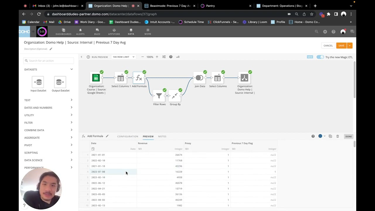Domo Help: Finding Previous 7 Day Average