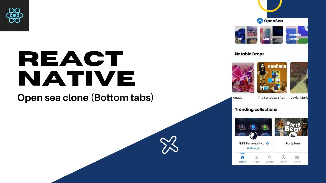 Master React Native | Opensea NFT Marketplace UI | Bottom Tabs