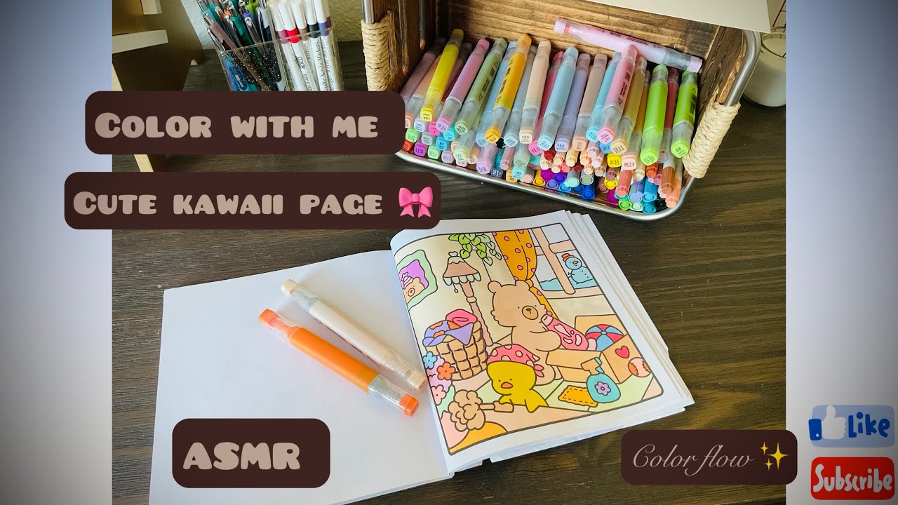 Color with me |Cute & Cozy Page | ASMR 🎀✨🎨 #asmrcoloring #coloring #cozygirl 