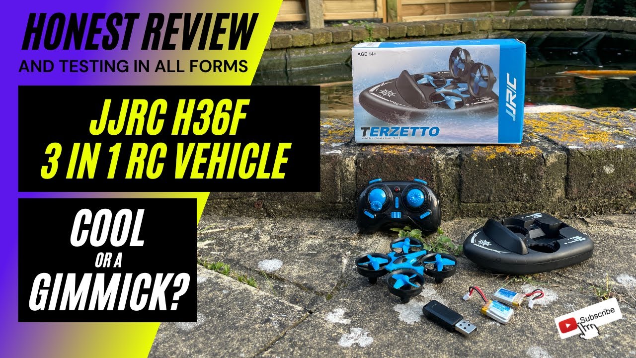 JJRC H36F Review And Test 3 in 1 Drone Boat And Ground Vehicle