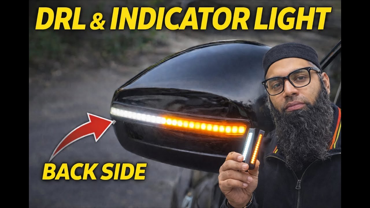 Car Side Mirror Indicator Lights Dual Colour Yellow - White