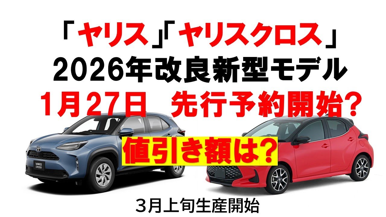 2026年2月トヨタ新型ヤリスクロス　先行予約の値引き額!!