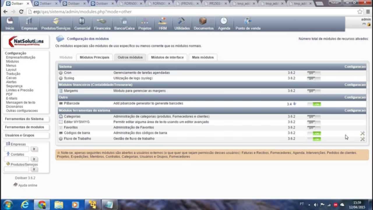 ERP Gratuito / Open Source - Doli Barr - Parte 05