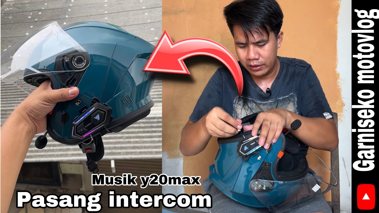 TUTORIAL PASANG INTERCOM INTERCOM MUSIK Y20 max DI HELM FORCE X1