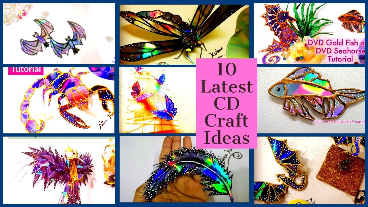 Latest 10 CD Craft Ideas you must try / CD Sculptures #cdcraftideas #nimakiran #recycling