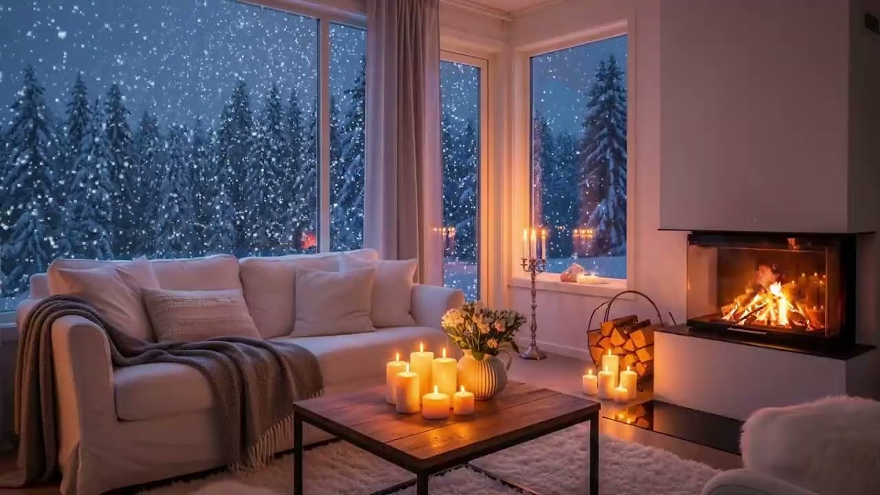Winter Snowfall & Soft Piano ❄️ 3H Calm Music for Deep Focus, Healing & Stress Relief