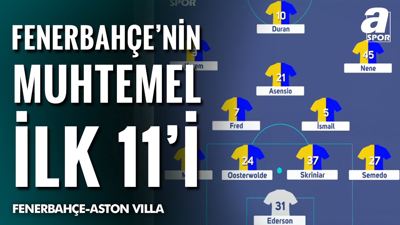 Fenerbahçe'nin Aston Villa Karşısındaki Muhtemel İlk 11'i Belli Oldu!