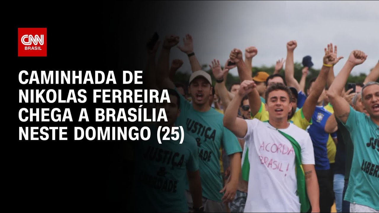 Caminhada de Nikolas chega ao DF; deputado usa colete à prova de balas | CNN PRIME TIME