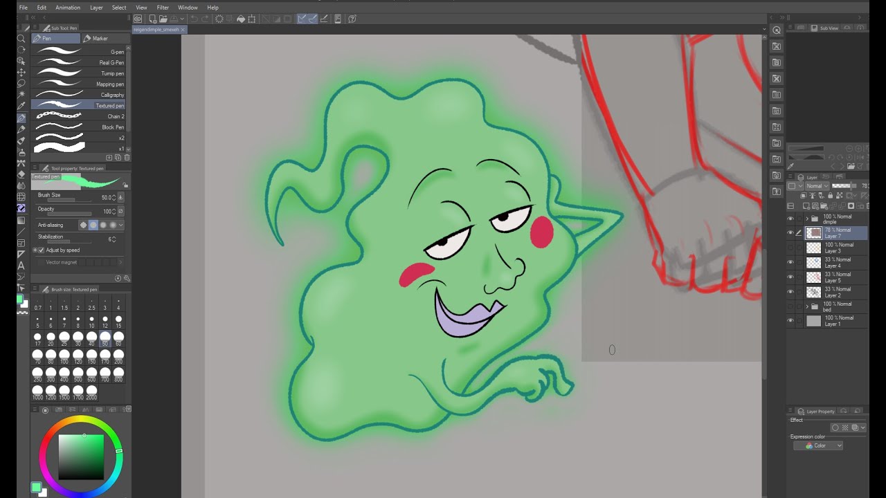 Drawing Mob Psycho 100 characters SMEXEH