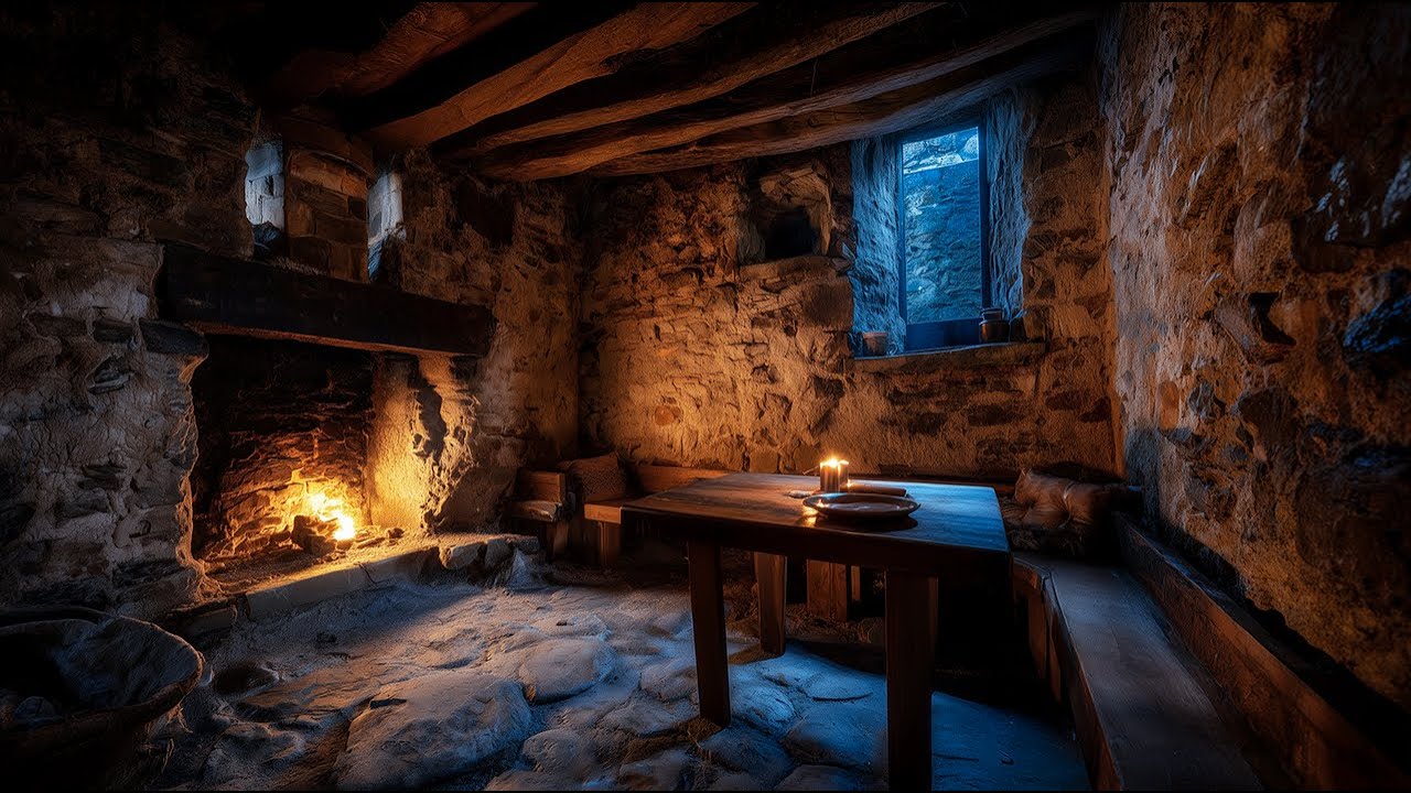 Medieval Lofi for Sleep | Cozy Hearth Firelight Ambience (No Vocals)