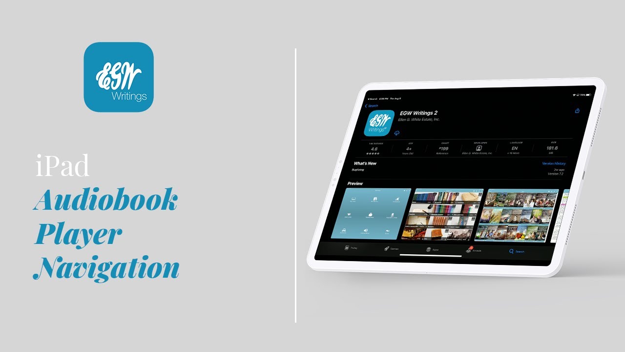 EGW Writings 2 - AudioBooks Player Navigation - iPad