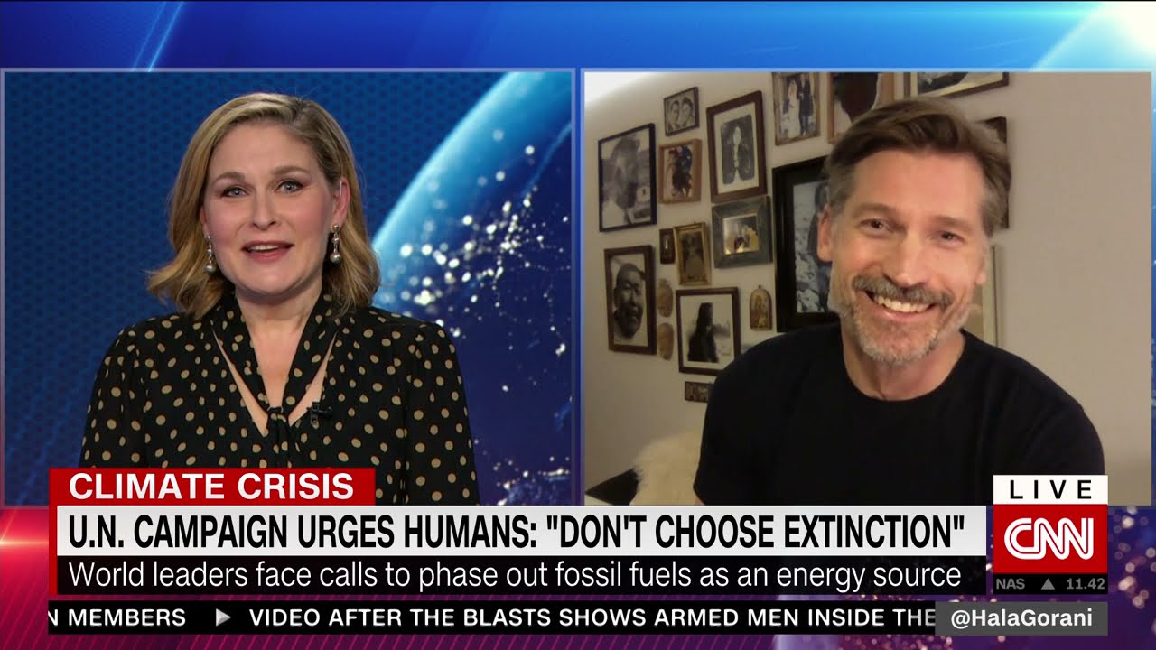 CNN LIVE: Hala Gorani Tonight with Nikolaj Coster-Waldau (Don't Choose Extinction & Global Mindpool)