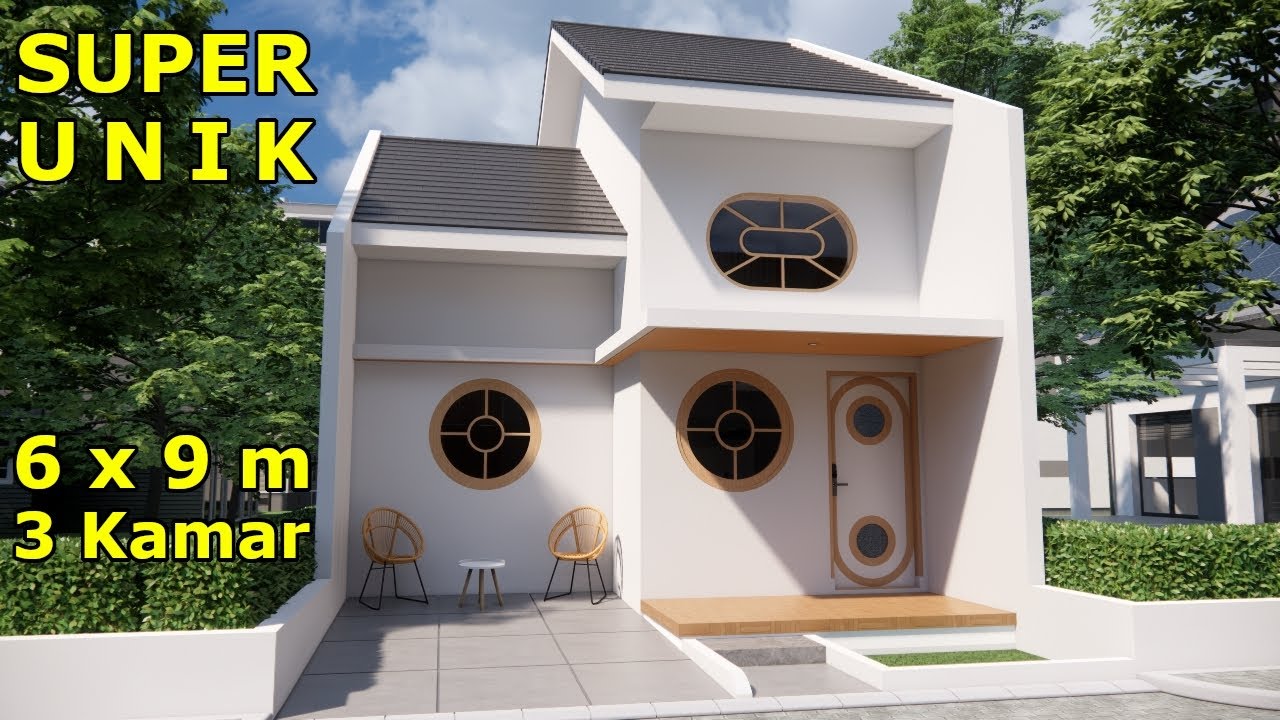 Rumah Minimalis ini Sangat Unik - 6x9 meter bisa 3 kamar tidur