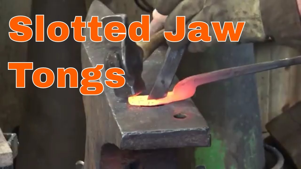 Forging slotted jaw tongs - blacksmithing tools