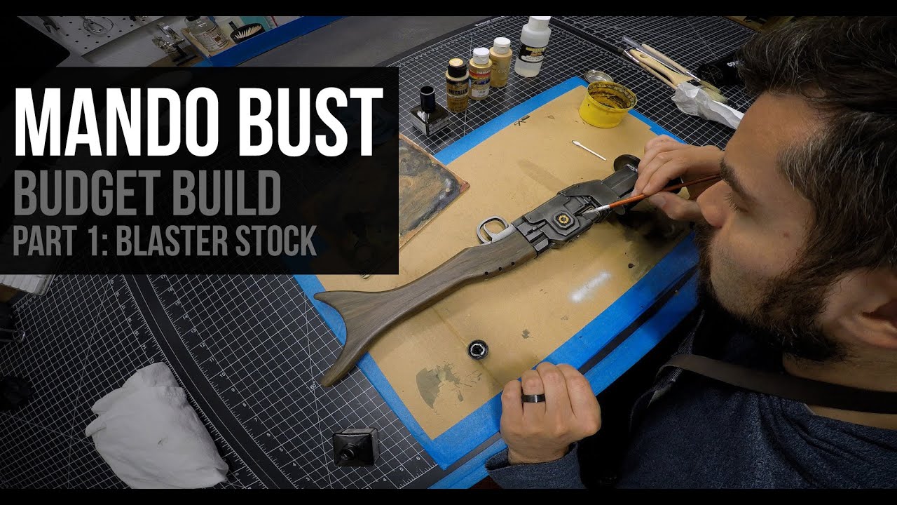 Mandalorian Life Size Bust -- Budget Build DIY -- Part 1: Blaster Stock accessory