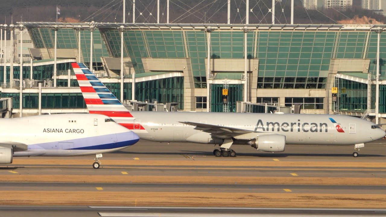 Seoul Incheon Airport American 777 China Airlines 747 Asiana Korean Air