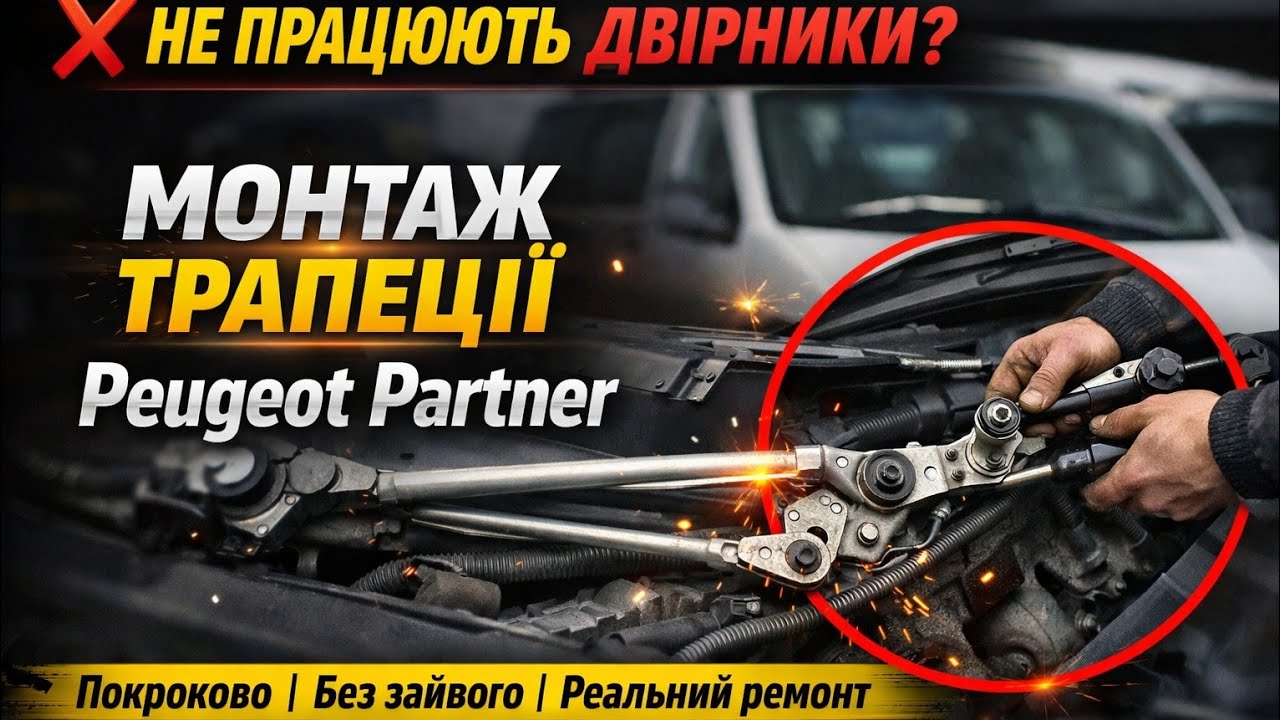Ремонт та монтаж трапеції двірників Peugeot Partner – покрокова інструкція