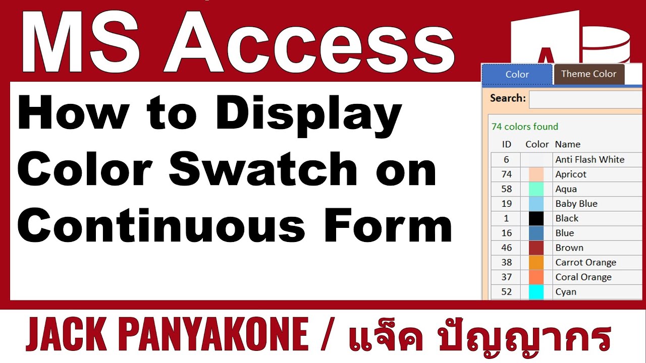 How to display colors on a continuous form?