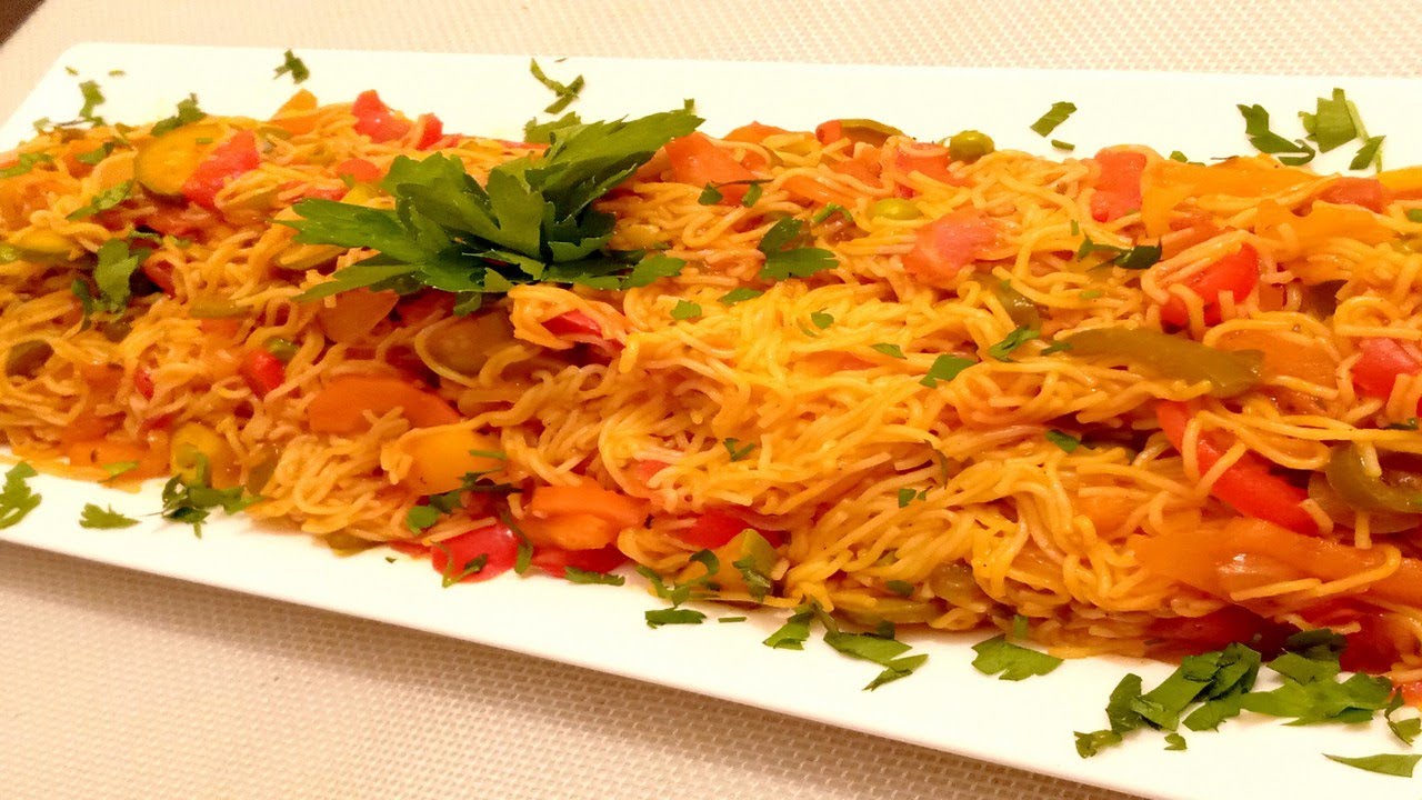 ألذ وأطيب شعرية سفة بالخضر سريعة التحضير. / Cheveux d'ange aux légumes