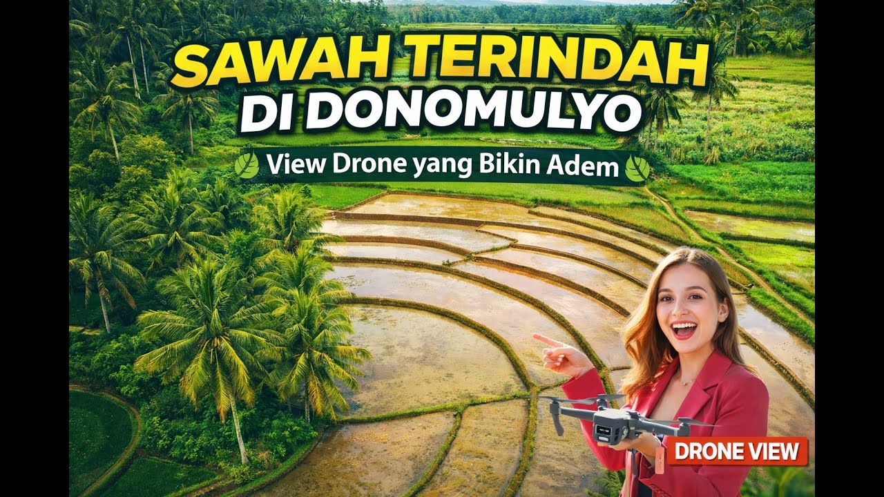 Sawah desa kedungsalam kecamatan donomulyo kab Malang drone video dji mini4k