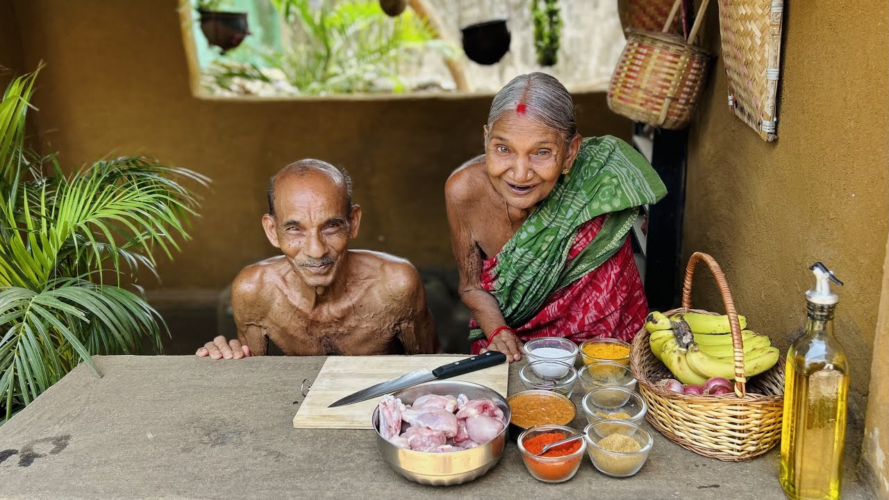 Grandpa Cooking King Chicken Curry Recipe || Traditional Cooking || Aja Kitchen