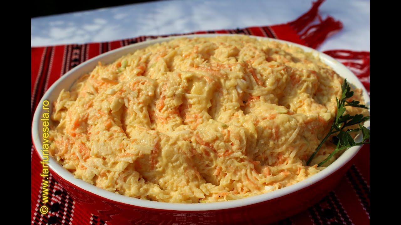 Salata de telina, morcov, mar si maioneza | Farfuria vesela