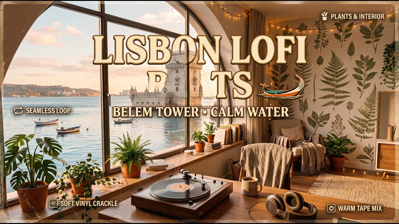 LoFi - Boat Ride in Lisbon | Calm Water Beats at Bel&eacute;m Tower for Focus & Relaxation - 1hr
