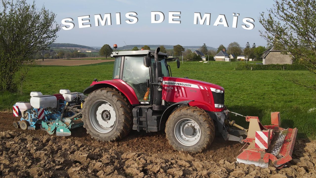 SEMIS DE MAÏS // x2 Herse Rotative / MF 7624  🔴