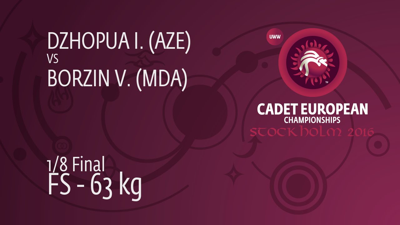 1/8 FS - 63 kg: I. DZHOPUA (AZE) df. V. BORZIN (MDA), 7-0