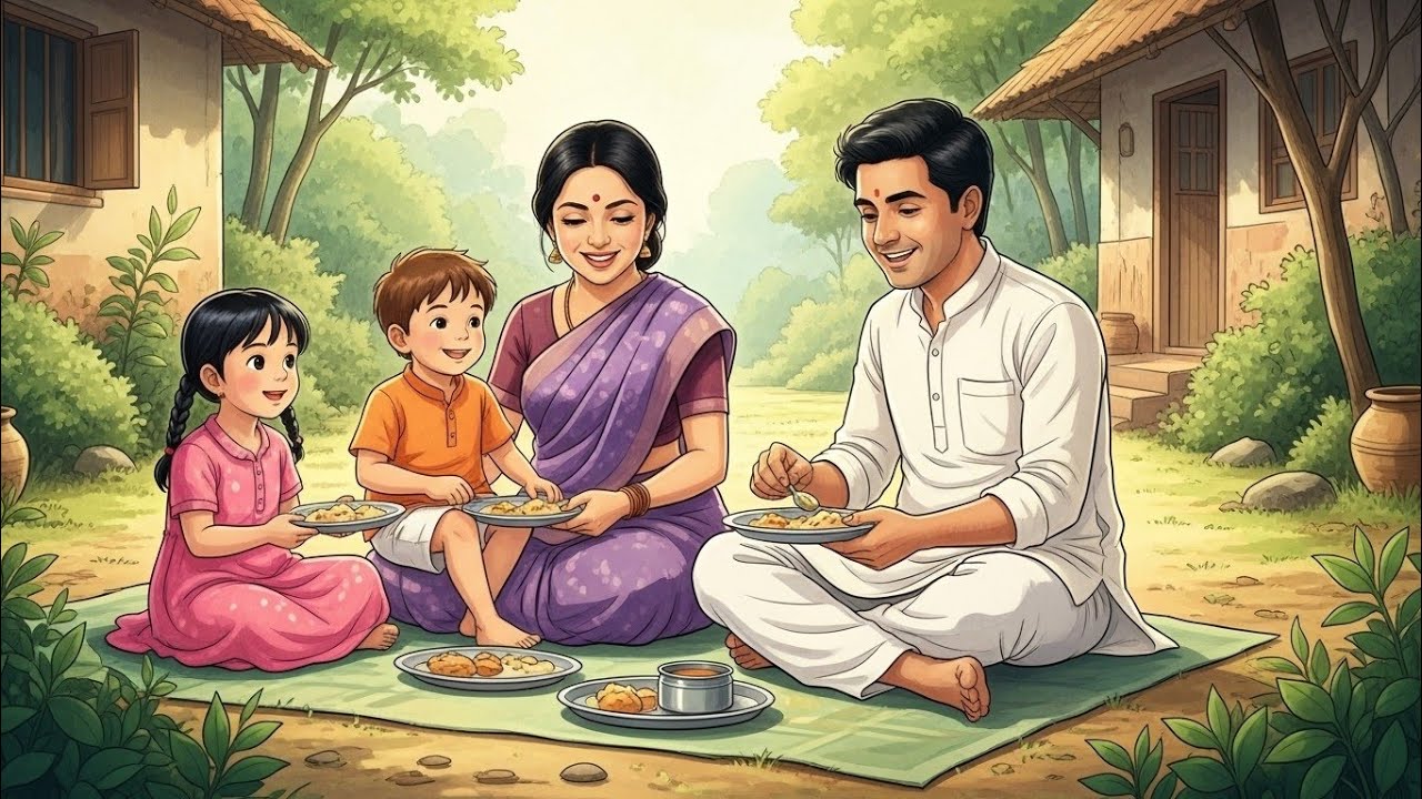 Traditional Indian Village Meal | Harvesting &Cooking I Ghibli ASMR Ghibli Sweet Family | #ghibli 