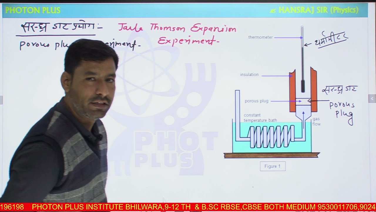 joule thomson जूल-टॉमसन प्रभाव expansion porous plug experimentकेल्विन-जूल प्रभाव by H.S.SIR