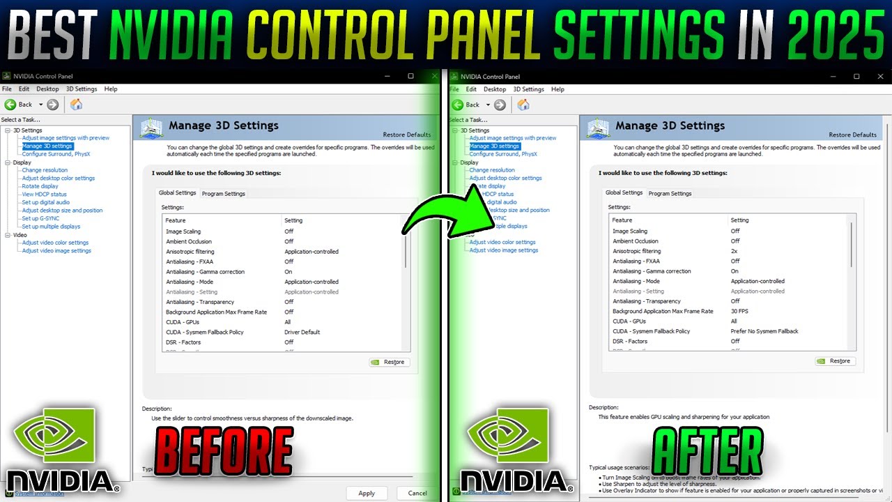 Best NVIDIA Control Panel Settings for Gaming in 2025 ✅