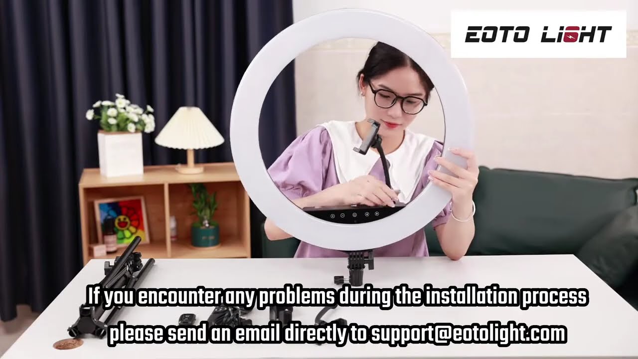 EOTOLIGHT 21 inch LED Ring Light Detailed installation tutorial  for model 21s