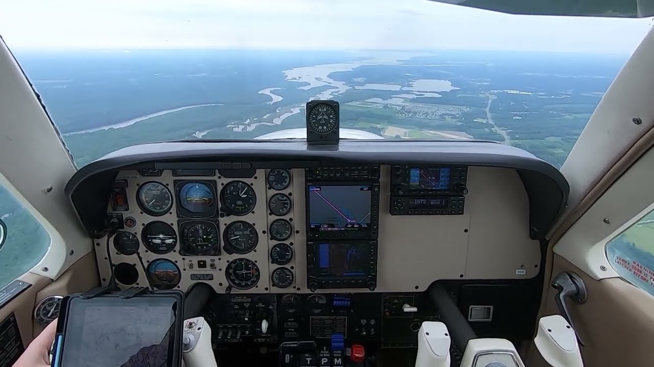New Bern Landing After Rain in the Beech Bonanza