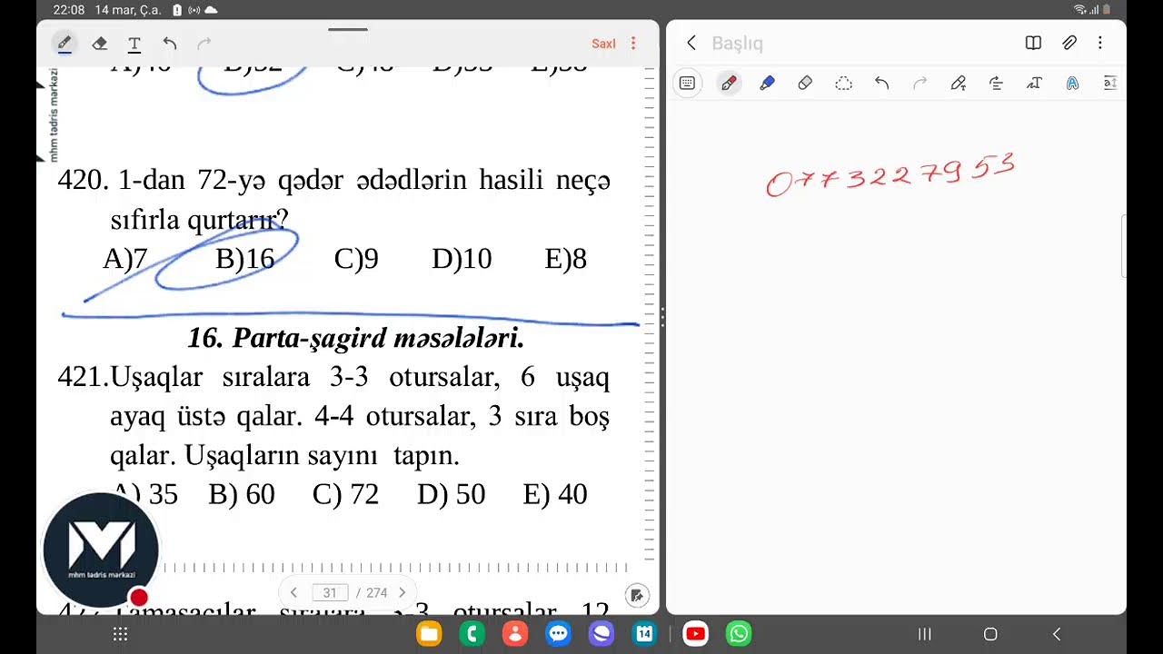 MHM 2023- Mərtəbə Sinif, Hasil neçə sıfırla bitir?(Dadashov Nurlan)